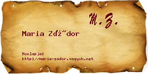 Maria Zádor névjegykártya